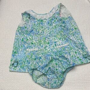 Lilly Pulitzer Blue and Green Kids Diaper Cover Set